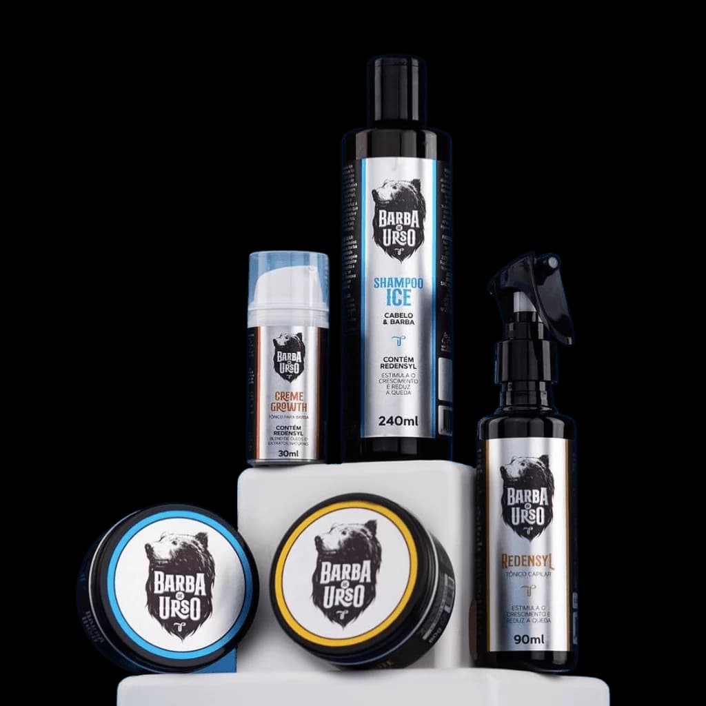 Linha de produtos para cuidados masculinos - barba e cabelo
